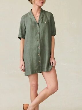 Faherty Paradise Point Linen Dress NWT